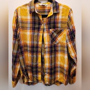 Old Navy Multicolor Plaid Button Down Size L
